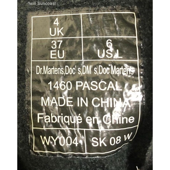 Dr. Martens Black Leather 1460 Pascal Combat Boot Shoes Doc - Women's Size 6 - Picture 8 of 8